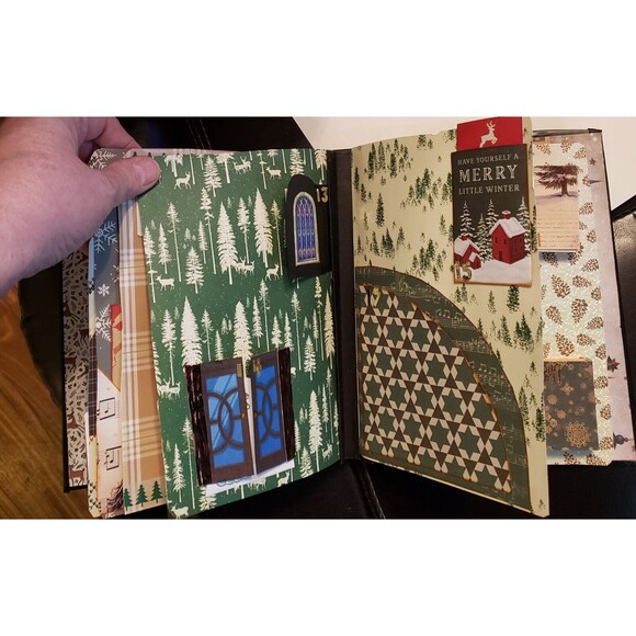 Hand Made Winter Themed Junk Journal *Includes 10 pc NEW JEWELRY* Women Girls - Picture 10 of 16